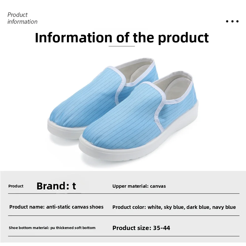 Sapatos antiestáticos sapatos de trabalho proteção do trabalho sapatos de segurança homens e mulheres laboratório livre de poeira sapatos de lona