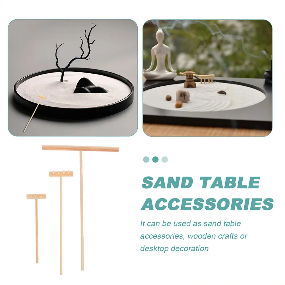 

2 комплекта песочного стола, мини-грабрышки, тонкие деревянные инструменты для офиса, дома, дзен-сада, сделай сам, микропейзаж, песочный стол, поставка