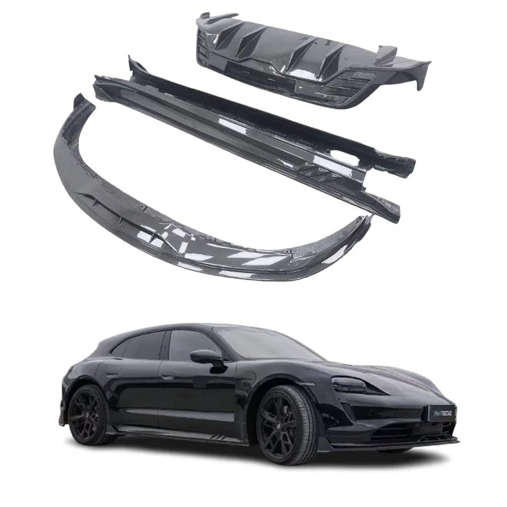 

High Quality PK Style Body Kit For Porsche Taycan CT style upgrade carbon Front Lip Side Skirt Rear Diffuser Spoiler Perfect Fit