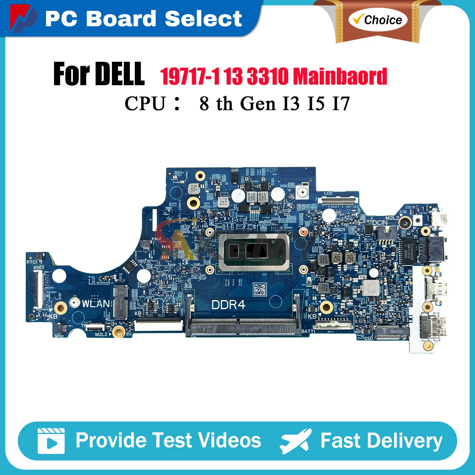 

Материнская плата для ноутбука Dell Lattude 13 3310 19717-1 с процессором i3 i5 i7 CN-06D915 06C776 06D967 DDR4 100% полностью протестирована