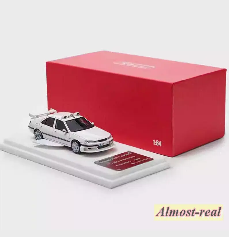 MK 1/64 For Peugeot Taxi 406 407 Car Model Alloy Diecast Ornaments Toys Boys Birthday Gifts Hobby Display Collection White