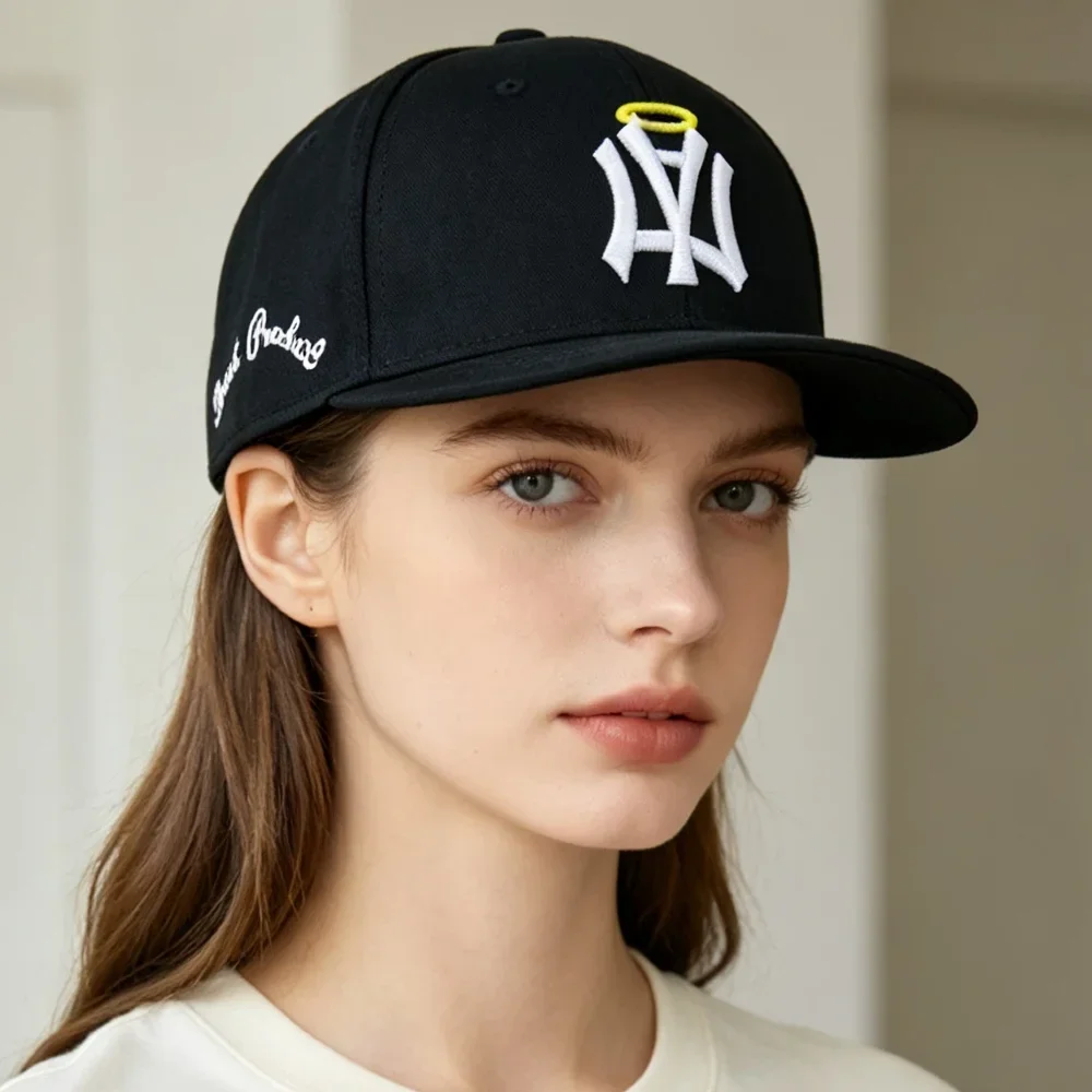 Heißer Verkauf: Unisex Flat-Bill-Snapback-Cap mit NA-Buchstaben und Flügel-Stickerei – Lässige Outdoor-Trend-Baseballkappe für Herren und Damen – Detail 33
