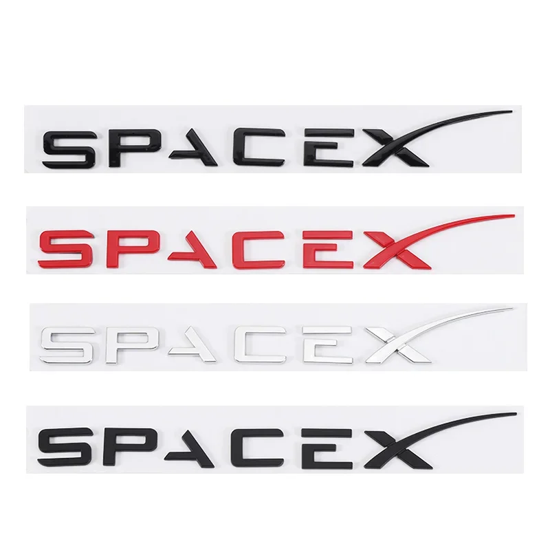 For Tesla ABS rear door car labeling 3D stereo sticker SPACEX letter sticker MODEL3/Y/S/X rear modification sticker decals