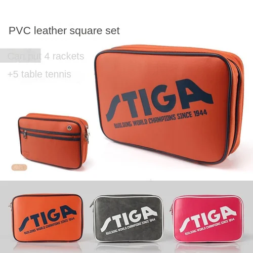 Imagen 2 del producto Juego de raquetas de tenis de mesa STIGA, juego de raquetas cuadradas de doble capa, bolsa de raqueta de tenis de mesa de calabaza