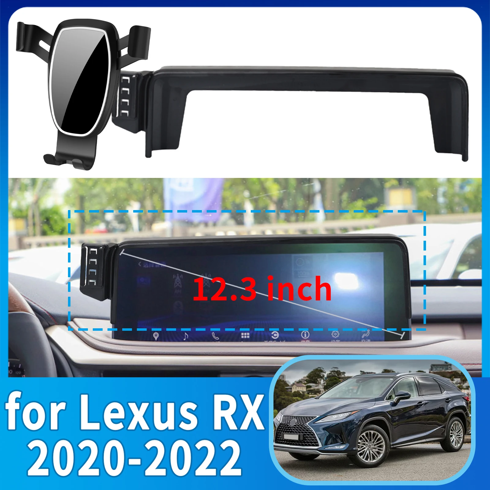 

fit for Lexus RX 2020 2021 2022 (12.3in/8in) ​​Anti-Shake Screen Base Phone Holder Mount Stand ​​ Dedicated Car​​ accessoires
