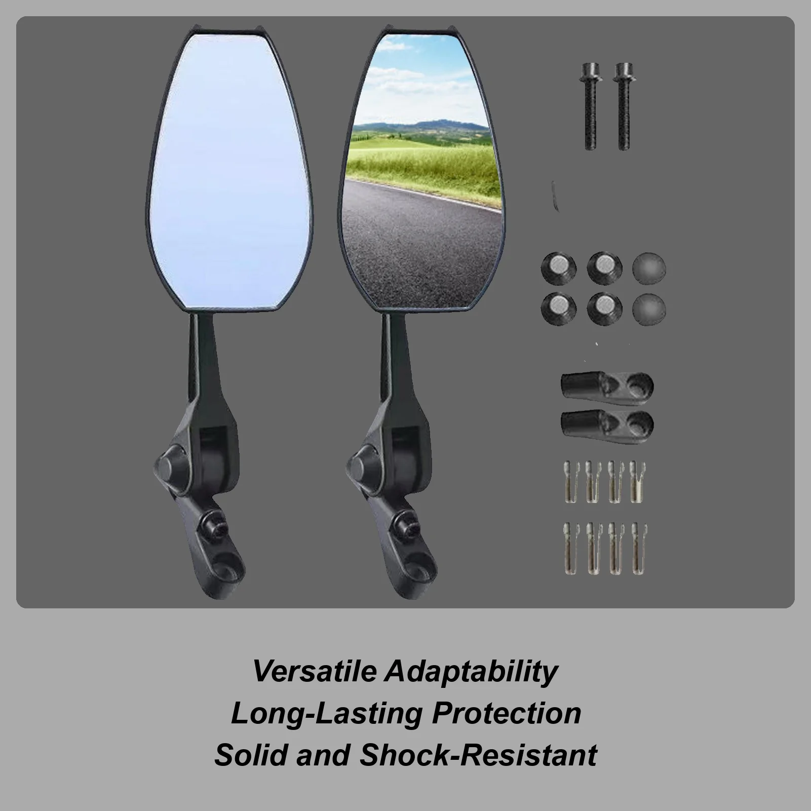

1 Pair Universal Adjustable Motorcycle Rear View Mirror for Scooter ATV Motorcycle Accessories Side Mirror blue anti-glare Glass