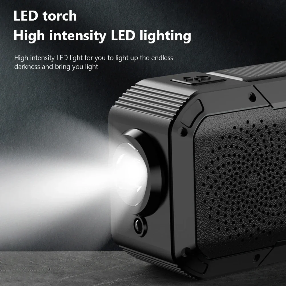 في الهواء الطلق المحمولة 2000mah 3 في 1 راديو الطوارئ كرنك اليد الطاقة الشمسية مصباح يدوي لمكبرات الصوت بلوتوث راديو Am/Fm البلاستيك