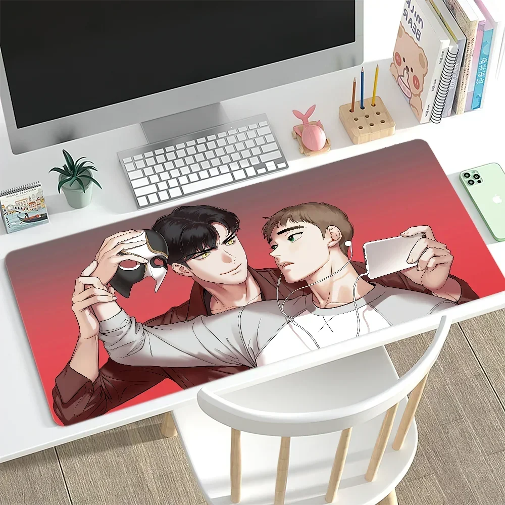الكورية الهزلية B-BJ A-Alex للكمبيوتر منصات الماوس الكبيرة مكتب الألعاب ماوس الوسادة مخيط حواف قاعدة ممتدة #6