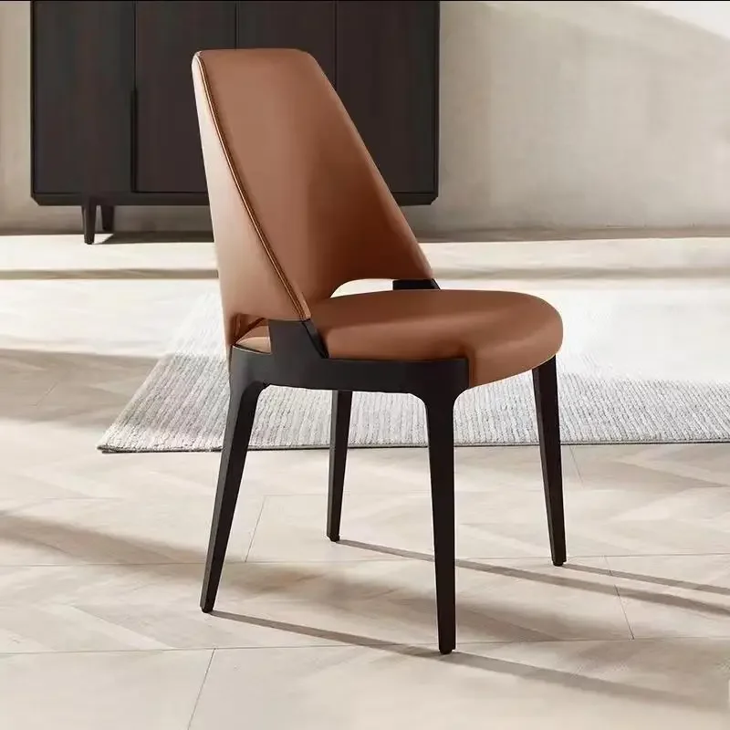 Nordic Modern Dining Chairs Comfortable Ergonomic Leather Vanity Chair Designer Luxury Ensembles Salle À Manger Furniture