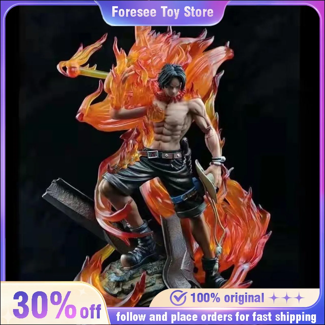 

35cm Portgas D Ace Figure ONE PIECE God of Fire Anime Figures Light-Up Collectible Desktop Decorations Best Gifts for children