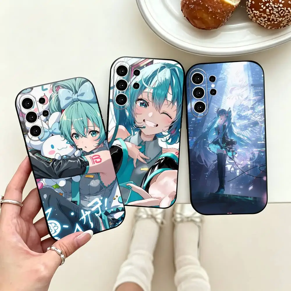 Cartoon Anime Hatsune Miku  Phone Case For Samsung S25,S24,S21,S22,S23,S30,Ultra,S20,Plus,Fe,Soft Silicone Black Cover