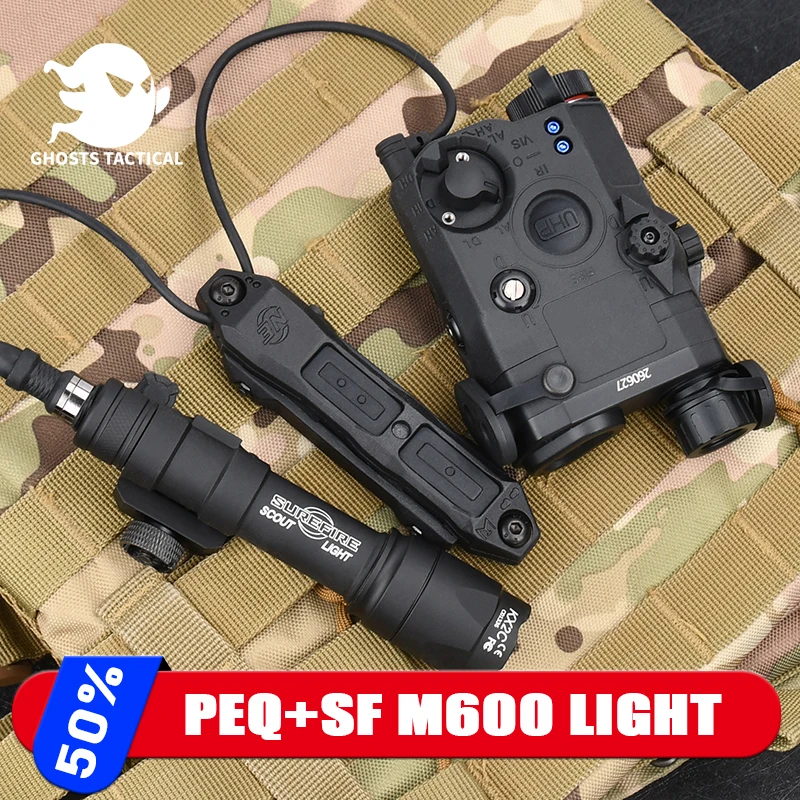 

WADSN Airsoft PEQ 15 equipments Red Green Blue Powerful Laser Dot IR Indicator Surefir M600 M600C Flashlight Dual Control Switc