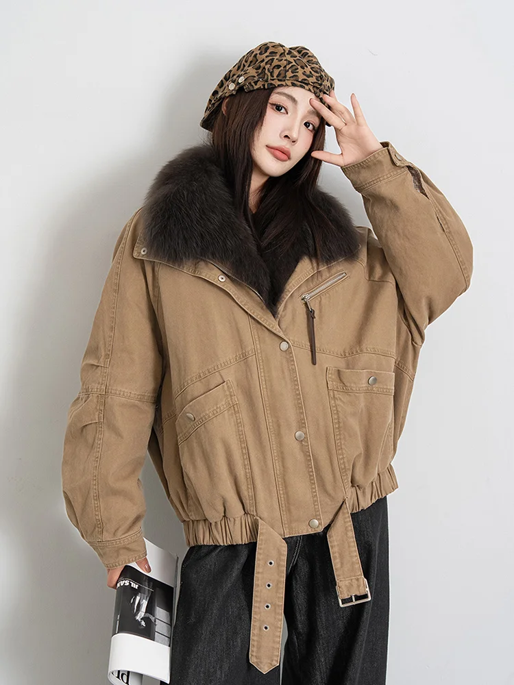 เสื้อโค้ทแฟชั่นผู้หญิง เสื้อแจ็คเก็ตยีนส์ เสื้อพาร์กา เสื้อแจ็คเก็ตพัฟเฟอร์ เสื้อโค้ทขนสุนัขจิ้งจอกแท้สำหรับฤดูหนาว เสื้อแจ็คเก็ตขนห่าน เสื้อคลุมกันหนาว