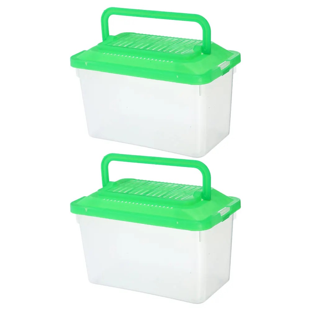 

2 Pcs Pet Transport Box Aquarium Fish Tank Small Animals with Lid Abs Mini Goldfish Critter Carrier