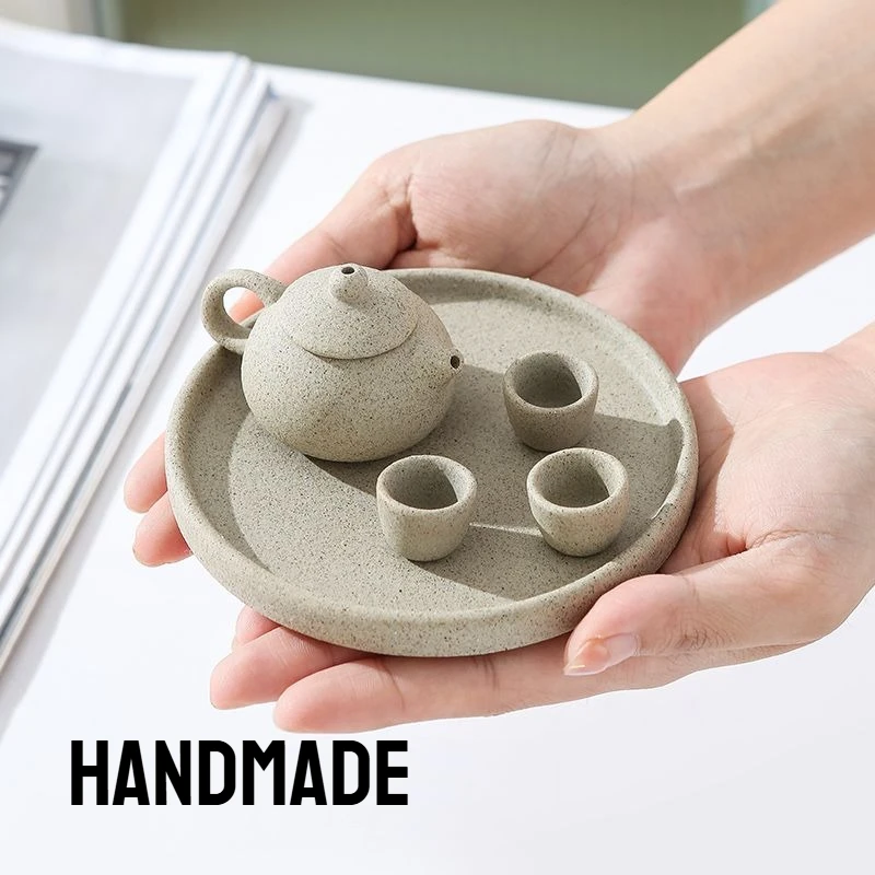 

Exquisite Handmade Ceramic Tea Set, Miniature Artisan Teapot & Cups for Dollhouse Display – A Delicate & Thoughtful Gift
