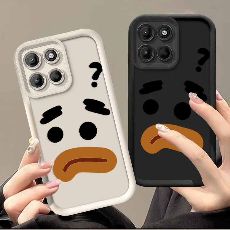 Flexible Silicone Case For Motorola Moto Edge 70 Protective Cover Shockrpoof Cartoon Mouth Query Print Pattern Funda