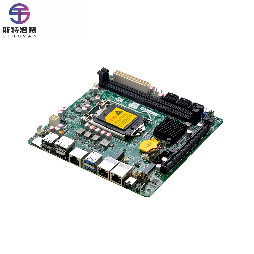 NAS Motherboard  LGA 1151 I3 I5 I7 2 DDR4 6 SATA 3.0 RAID HD DP 4K Display 2 LAN Industrial Mini Itx Motherboard