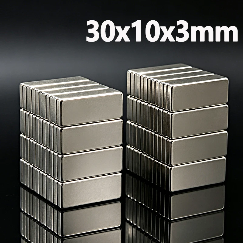 30x10x3mm Magnet N35 NdfeB Permanent Magnetic Imanes 30*10*3mm Magnet Accessory 2-200pcs Square Shape Neodymium Magnet