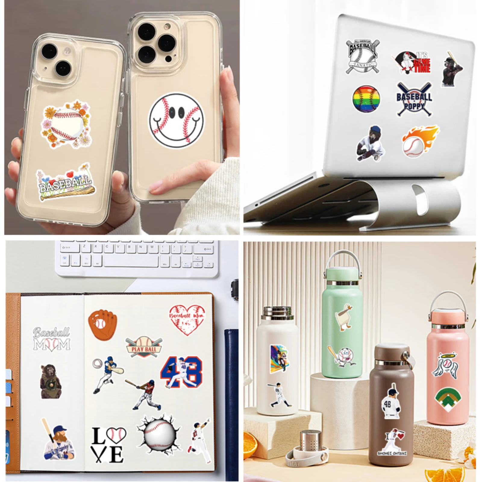 10/25/50pcs Baseball Graffiti Stickers Sports for DIY Suitcase Water Bottle Phone Laptop Guitar Car Motorcycle Skateboard