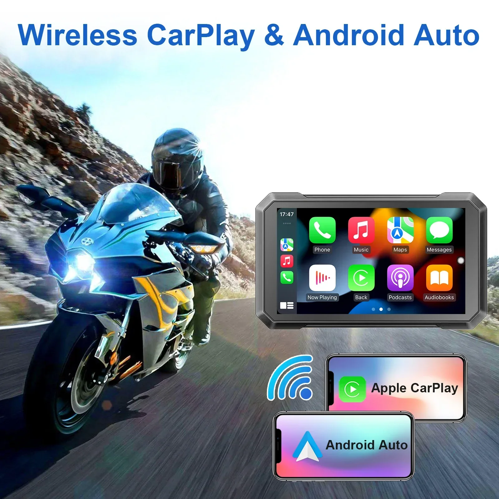 Original R&D Hot Sale Motorcycle GPS Navigator 7 Inch Waterproof Motorcycle Navigator External Touch Screen Carplay/Android Auto