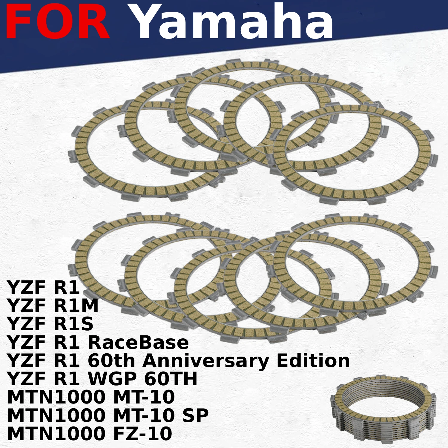 

Motorcycle Parts Clutch Piece Kit For Yamaha YZF R1 R1M R1S 60th Anniversary Edition WGP 60TH MTN1000 MT-10 SP 2CR-16321-00