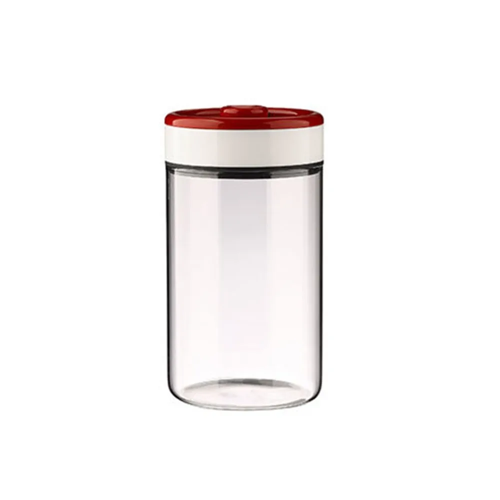 

Moisture-proof Vacuum Sealed Jar Press-type Transparent Food Grain Glass Tank Airtight Leak-proof Coffee Bean Storage Bottle