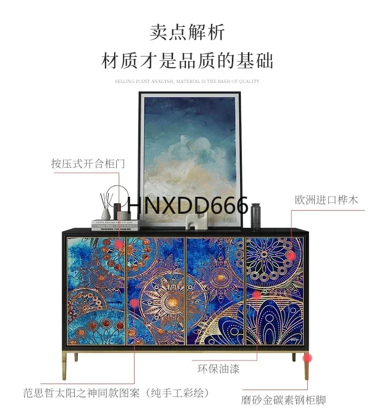 Home Sideboard Living Room Locker Solid Wood Decoration Light Luxury Shoe Cabinet Integrated Hallway