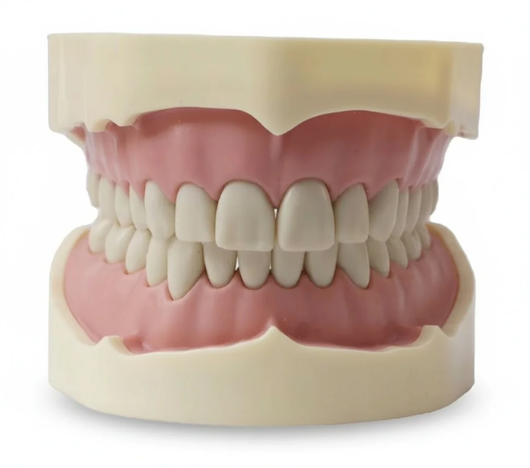 

Study Tooth Model, 28pcs Soft Gum Full Mouth Teeth Model, Metal Steel Screw Fixed, Without Articulator, Dental Teaching