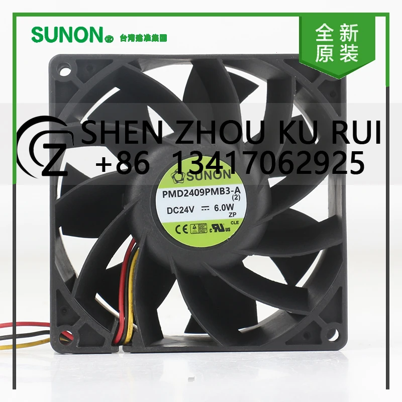 

Sunon 5 В 12 В 48 В DC24 В 6,0 Вт AC EC 9038 90x90x38 мм 9 см шкаф Преобразователь частоты с двойным шарикоподшипником PMD2409PMB3-A Охлаждающий вентилятор