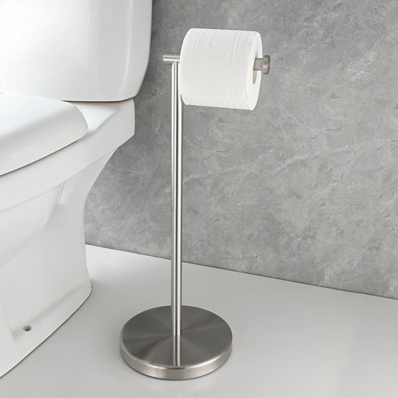 

Round Base Floor-to-ceiling Toilet Tissue Holder Toilet Kitchen Paper Rack