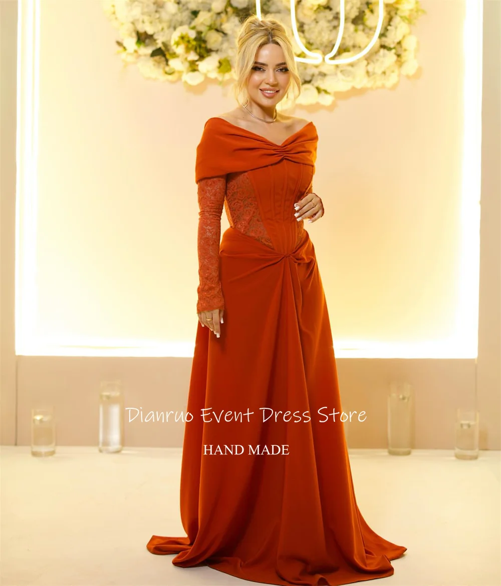 ディアンルオ Vネック Aライン イブニングドレス ボウアップリケ セレブリティドレス プリーツ グレースフル レースアップドレス 結婚式 ゲスト カスタマイズ