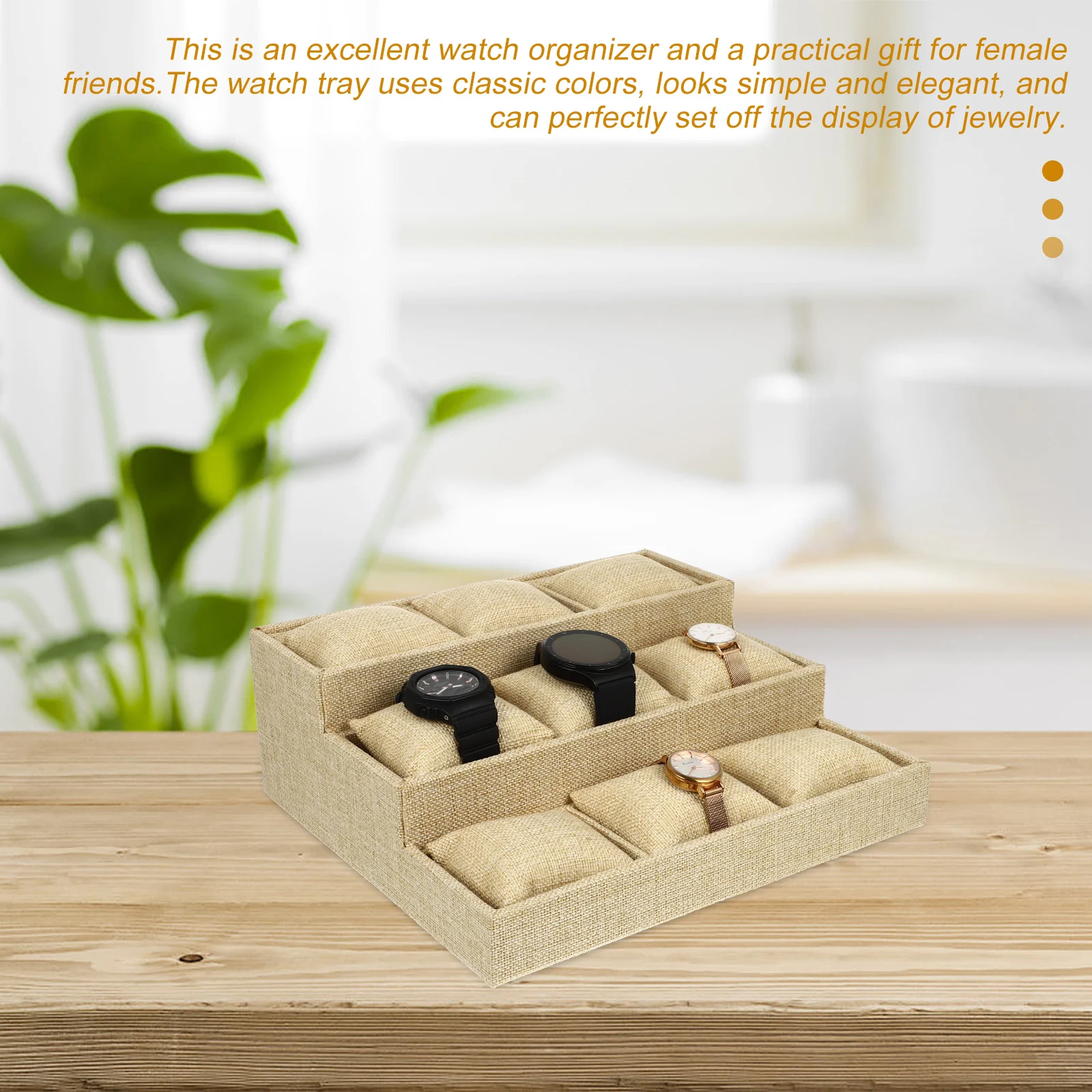

1 set Watch Tray Jewelry Storage Display Trays Organizer Household Watches Rings Earrings Classic Color Multi Purpose Desktop