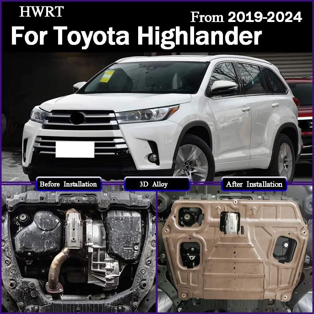 

Car Accessories Black Under Engine Guard Mudguard Board Splash Shield Mud Fender Plate Panel For Toyota Highlander 2018 2.0T