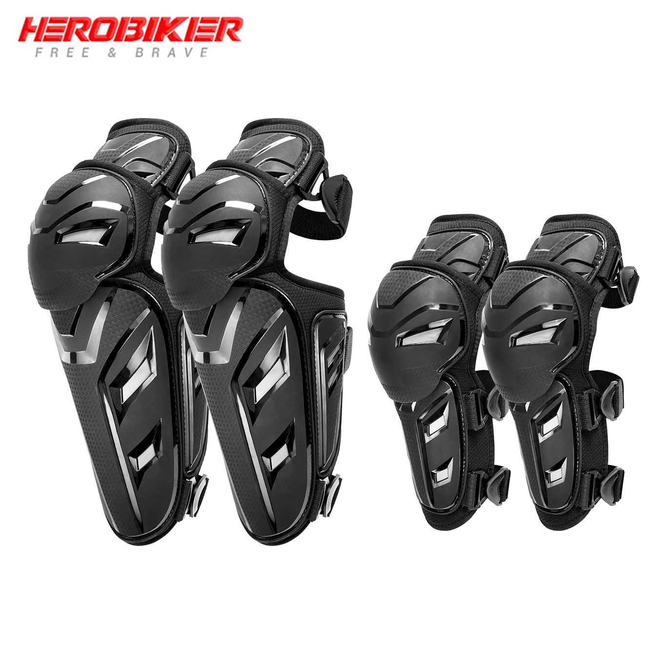 Men's Motorcycle Protective Gear Anti Fall Anti-collision Shock-absorbing Off-road Racing Knee And Elbow Pads Four Piece Set