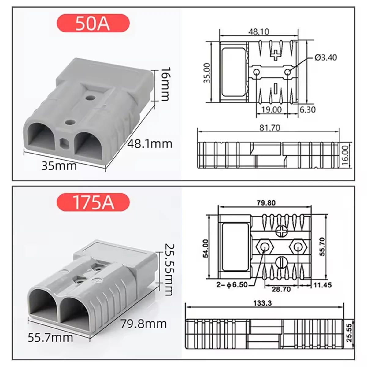 

ABNJ 175A 600V for Anderson Plug Connector Flush Mount Bracket Panel Cover Handle Electrical Equipment Supplies