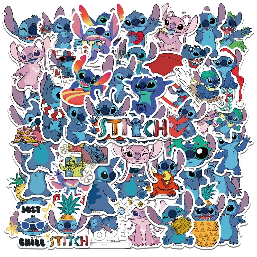 

50PCS Cute Cartoon Lilo & Stitch Stickers DIY Diary Laptop Luggage Skateboard Graffiti Decals Fun Classic Toy