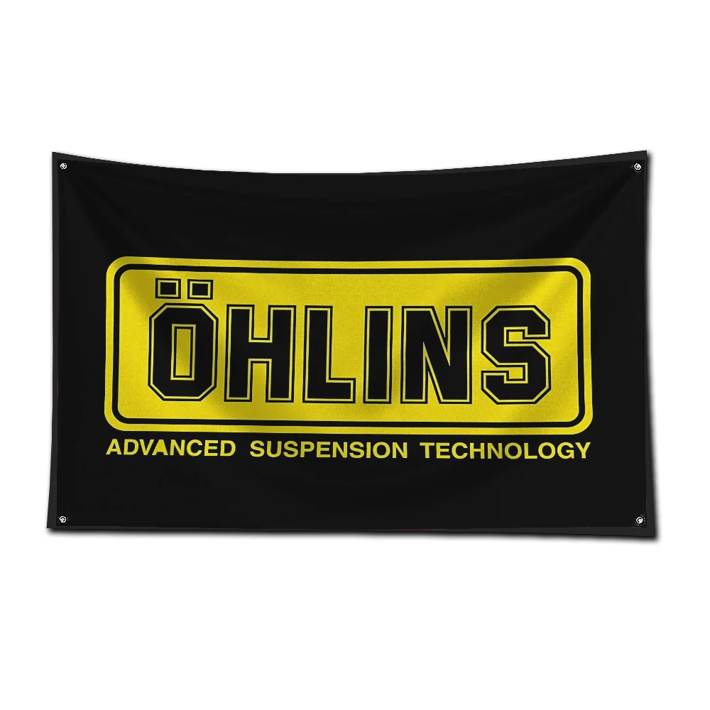 3x5 Fuß Ohlinss Performance Technology Rennwagen-Flagge aus Polyester mit Digitaldruck für Garagenwand-Dekoration und Außendekoration