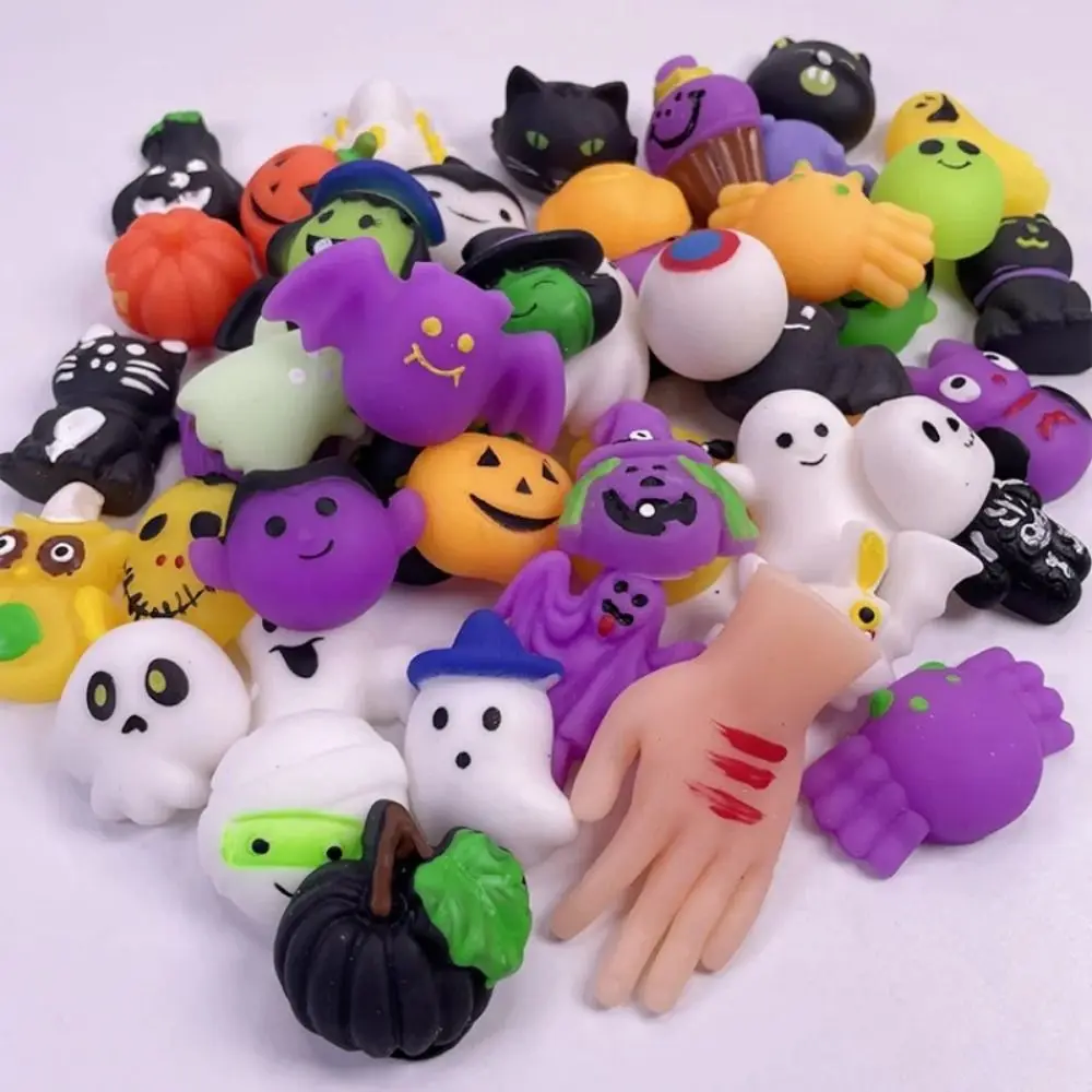 

10pcs Ghost Halloween Pumpkin Squeeze Toy Spider Slow Rebounce Cartoon Halloween Fidget Toy 3D Fidget Pinch Compression Toy