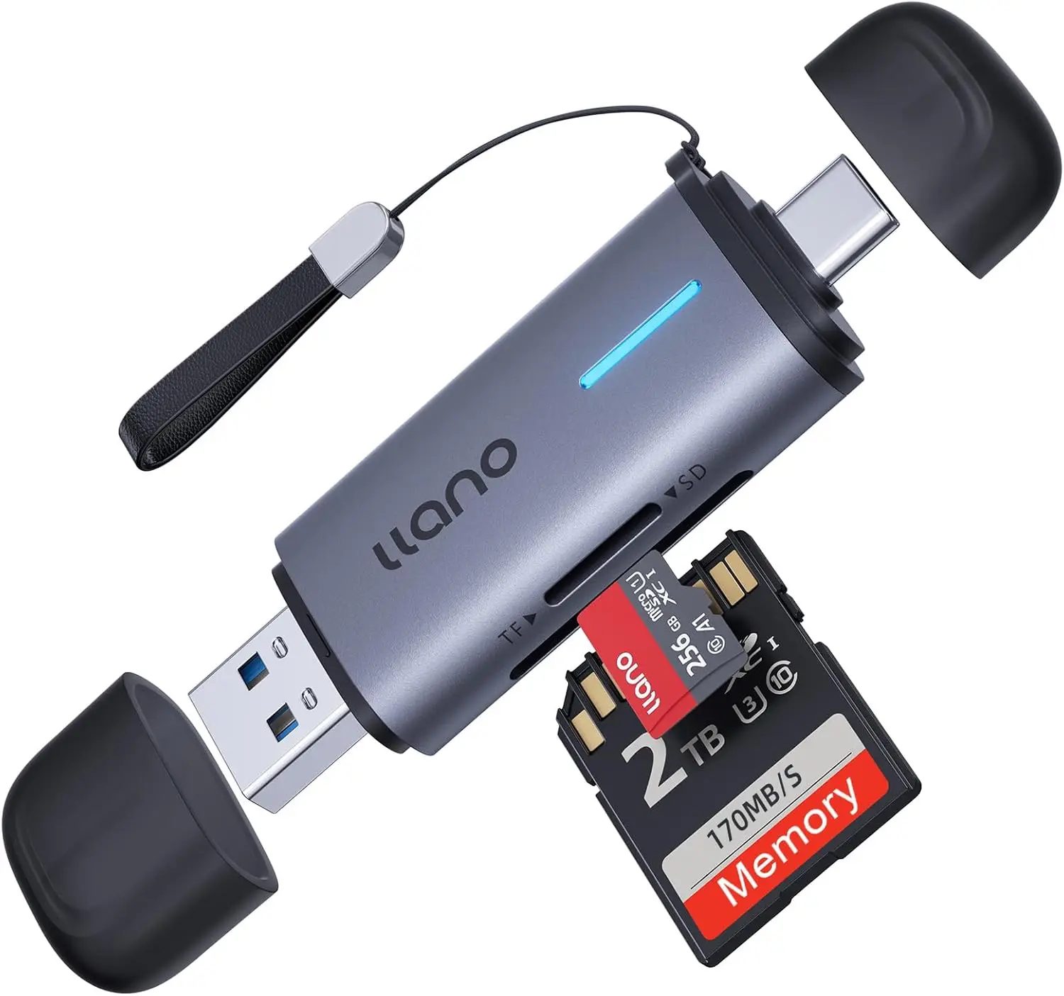 

Устройство для чтения карт SD 2-в-1 USB C 3.0 с двумя слотами для MicroSD, SDHC, SDXC — совместимо с iPhone, MacBook, iPad, Android