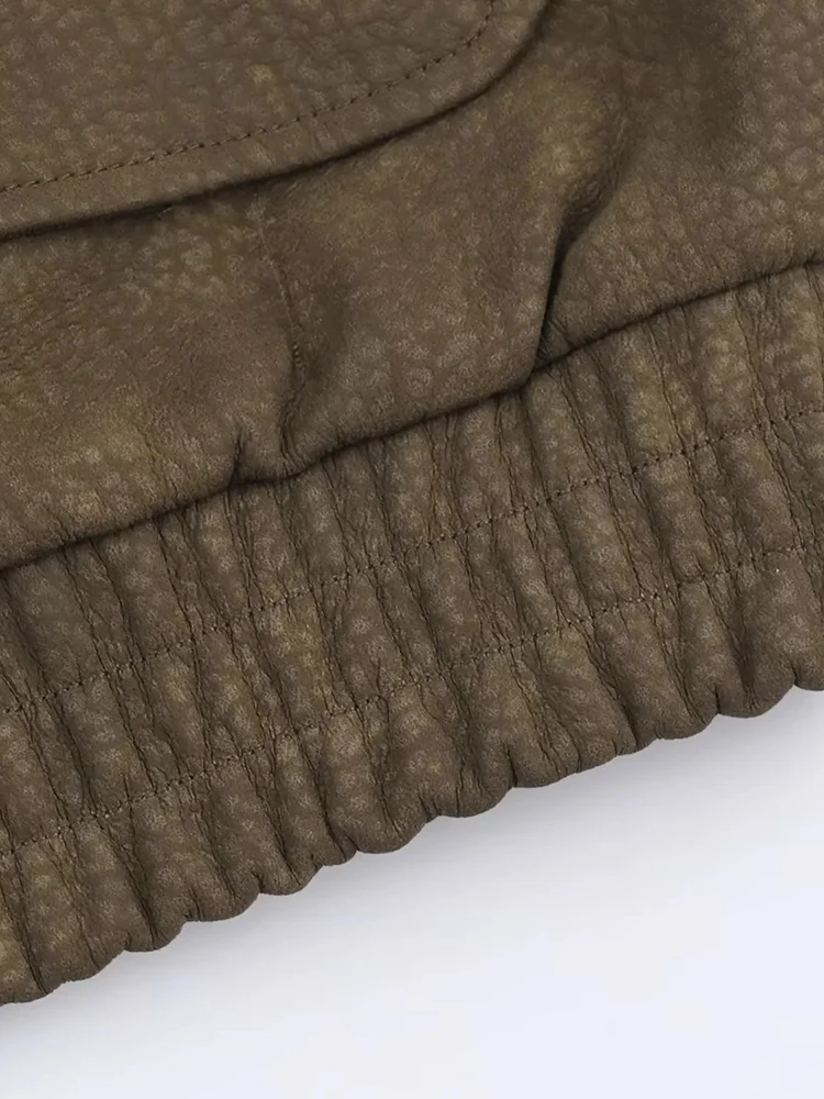 Nieuwe damesjas Legergroen Suède effect met lange mouwen Imitatiebontkraag Jas Casual Mode Veelzijdig Persoonlijk