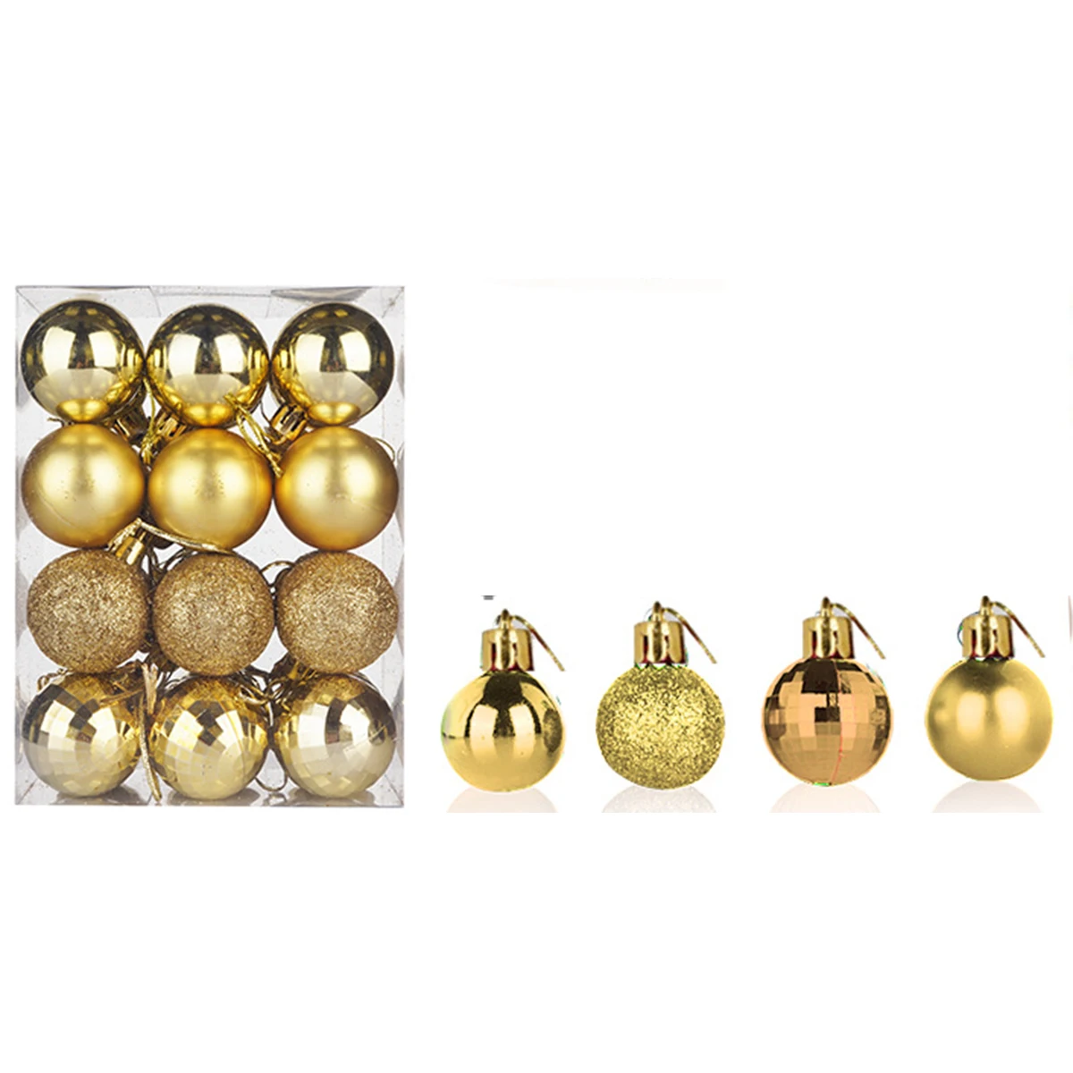 24 Pcs Christmas Ball Decorations 2023 Xmas Tree Bauble Hanging Pendant For Home Garden Merry Party Ornament Decor PVC 40mm