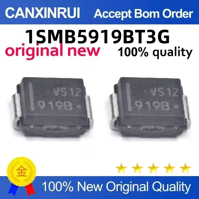 

(5-100 pieces) 3W/5.6V SMD voltage regulator diode 1SMB5919BT3G silk screen 919B SMB DO-214AA