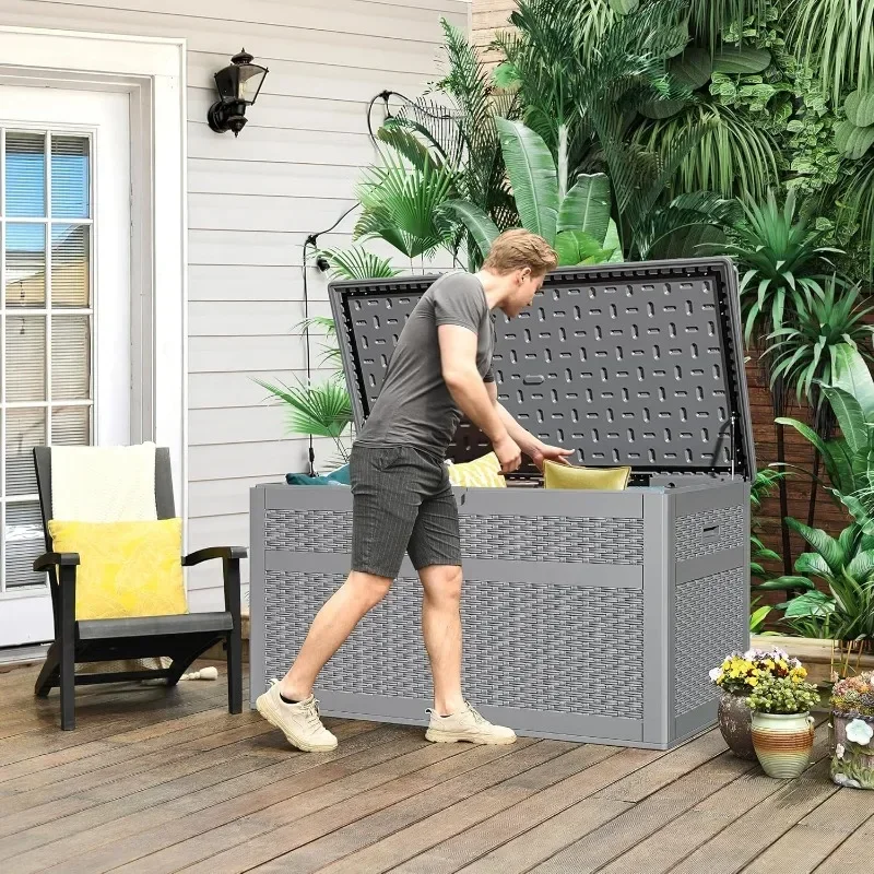 

YITAHOME 230 Gallon Large Deck Box with Divider & Side Handles, Outdoor Double-Wall Storage for Patio Furniture Cushions