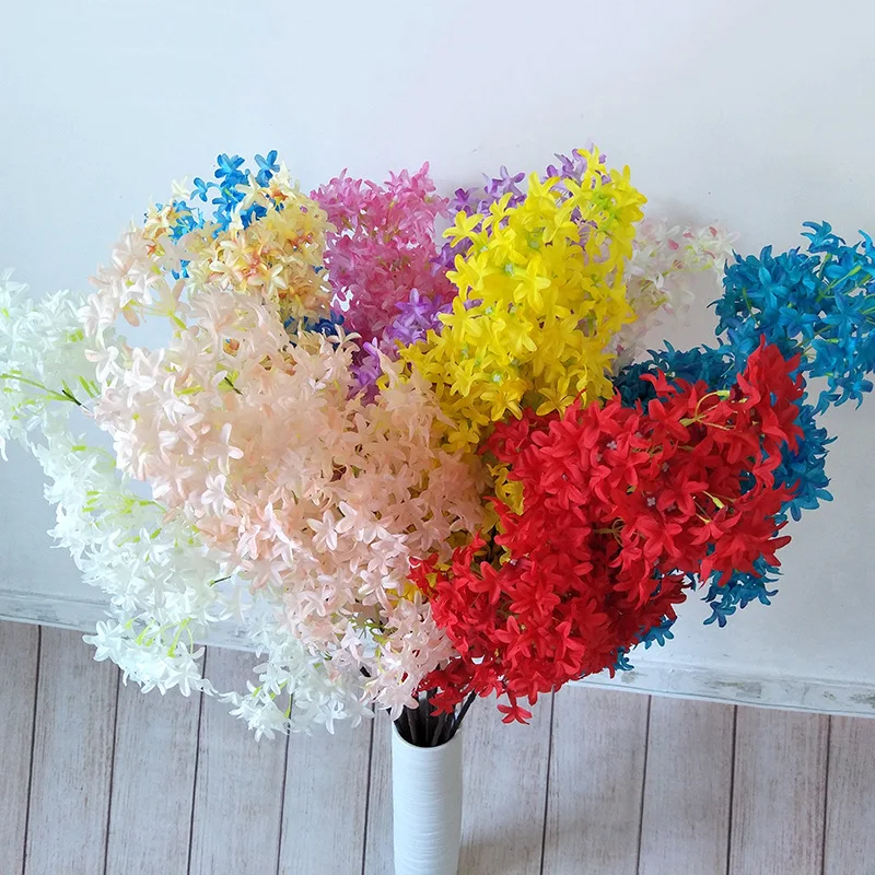 Artificial Flowers Cross Cherry Blossom Bouquet  DIY wedding Decoration Lilac Home Deocor Ornament For Wedding Baby Shower Party