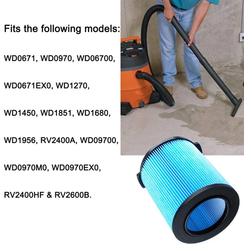 Zestaw 72952 filtr z wkładem drobnego pyłu do RIDGID VF5000 WD1450 WD0970 WD1270 WD09700 WD06700 5-20 Gal mokre suche wkucia