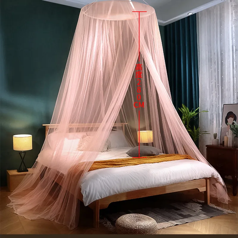 Hanging Dome Type Mosquito Net Ceiling Type Household Old-fashioned Installation Free Foldable Bed Valance