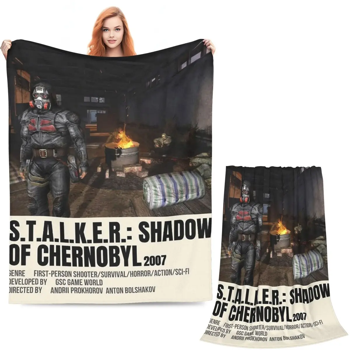 Stalker Shadow Of Chernobyl Game Blanket Soft Warm Flannel Throw Blanket Bedding for Bed Living room Picnic Travel Home Sofa