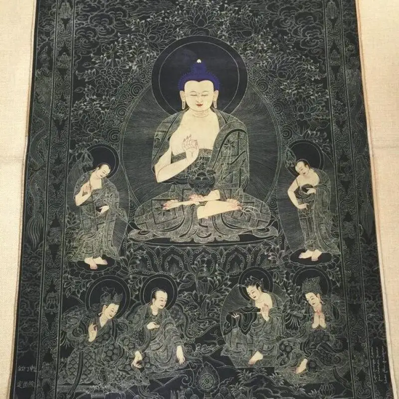 Tibet fine Shakya Mani hand-painted kraft paper Thangka FOLK ART Collection crafts