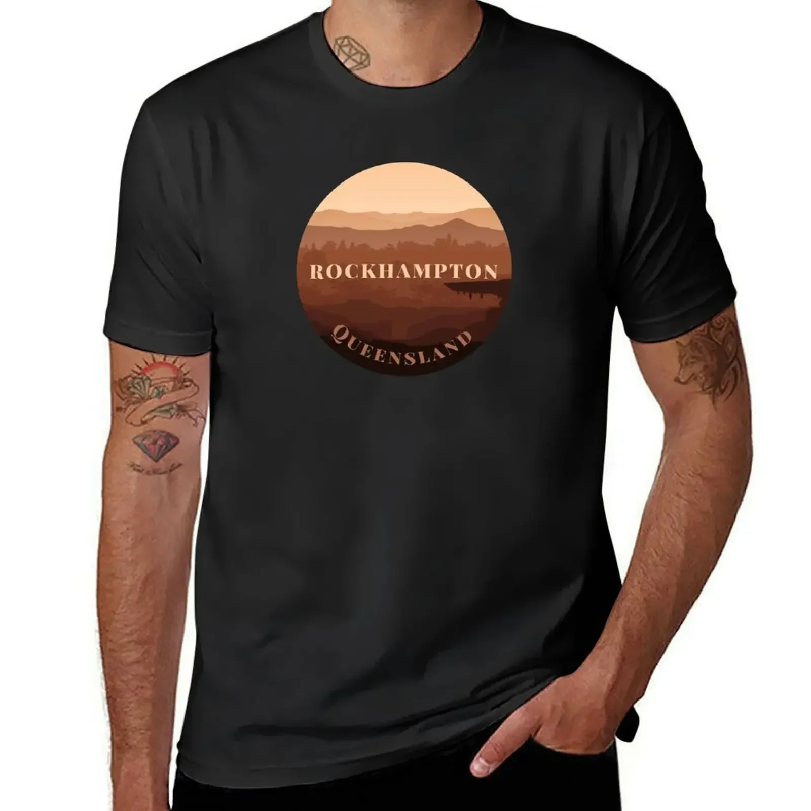 Rockhampton Queensland Landscape Australia T-Shirt blacks Short sleeve tee Men's t-shirts