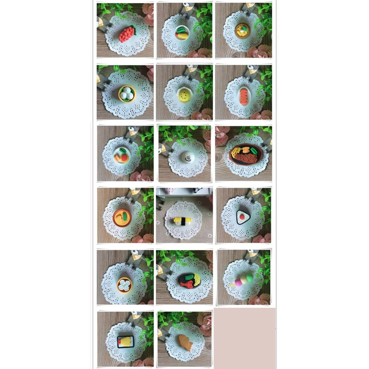 

12Pcs Creative Cartoon Snacks Erasers Food Shape for Kids Students School Stationery Fun Colorful Gifts Cartoon Eraser